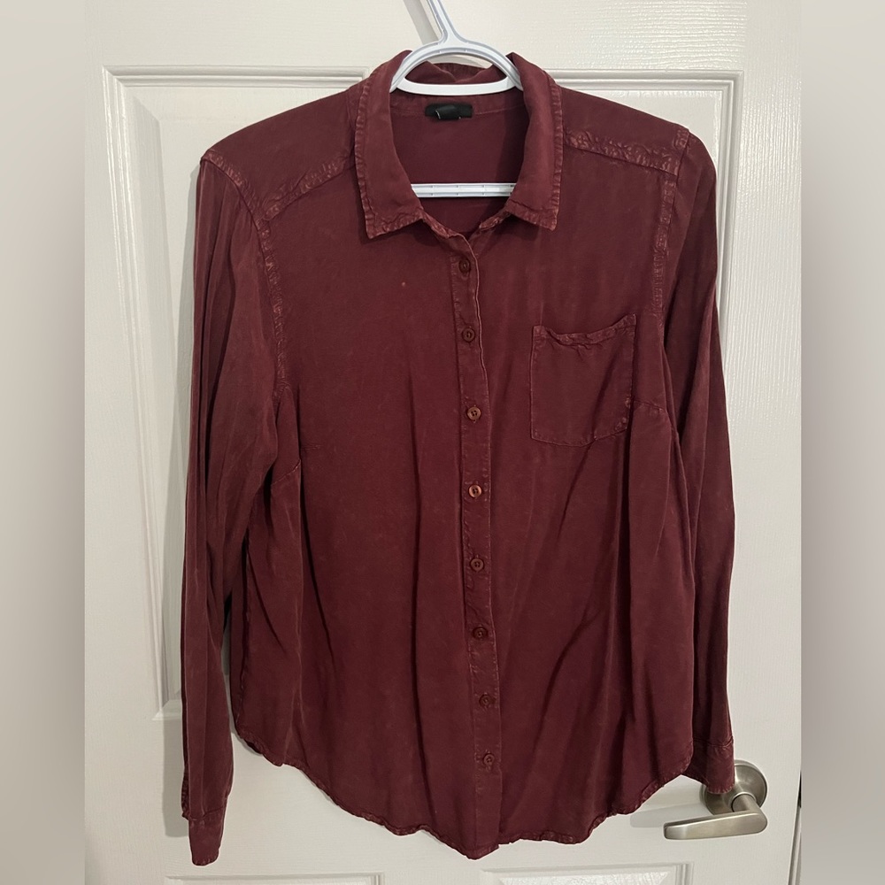 Burgundy button up torrid 00